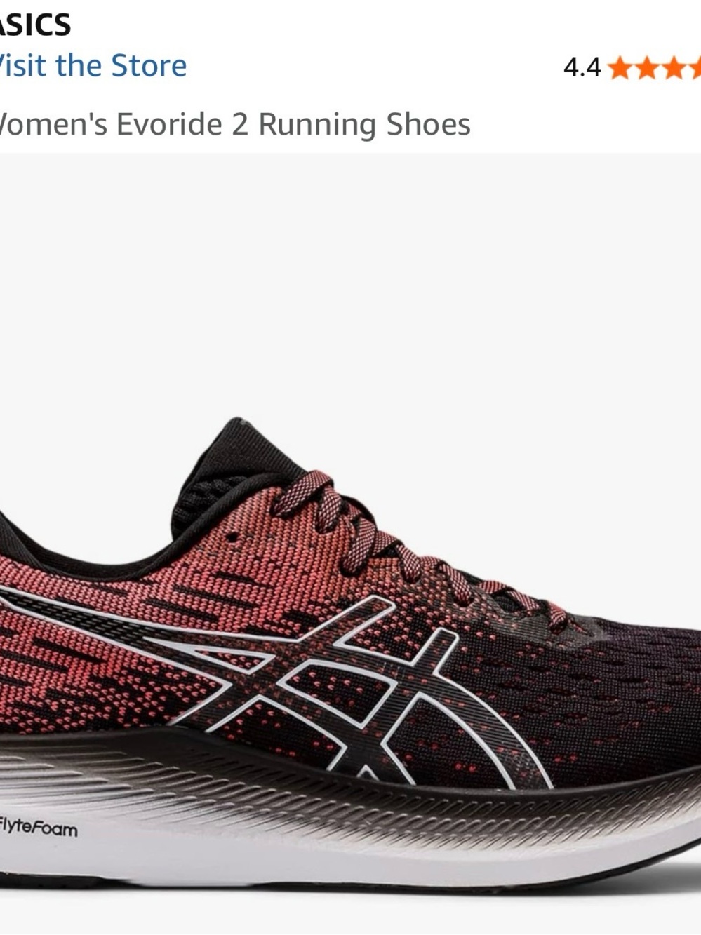 ASICS Women's Evoride 2 Running Shoes - Black & Pink Gradient